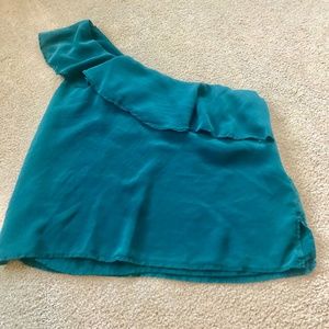 Dark green one shoulder top